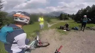 Winning run on last stage of Enduro2 2019 - Blind pair enduro racing in Les Arcs