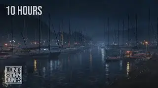 HARBORLIGHT | Steady Rain & Harbor Sounds to Calm your Noisy Mind | RELAX | STUDY | SLEEP | 10 HOURS