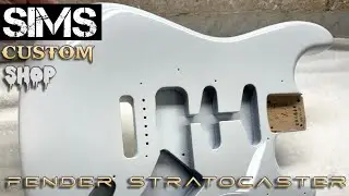Fender Stratocaster guitar body - White w/ Holoflake Sparkles