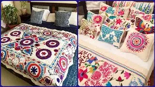 top stylish and luxury hand embroidery bedsheets design patterns//bridal bed sheet//luxury bedsheets