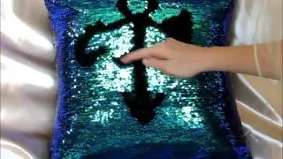Mermaid Pillow Green Blue by Kelly Kurz Designs