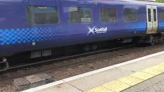 Scotrail class 385 arrives and departs springburn station