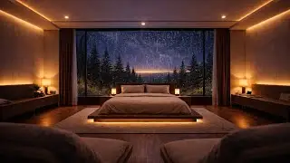 Peaceful Heavy Rain Night in a Pine Forest - Nature Sounds for Meditation & Focus