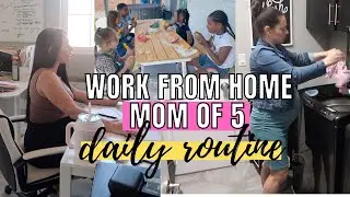 Work From Home Daily Mom Routine I Pregnant Mom of 5 - Christy Gior