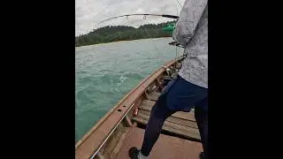 Giant Trevally SMASHES a Popper off a Long-Tail Boat in Thailand! 🔥
