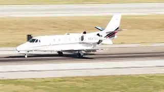 NetJets Flight 587 Cessna Citation XLS N587QS Landing at Dallas Love Field From Naples Florida