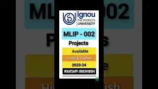 Mlip-002 ignou project available 2023-24 WhatsApp:- 8603418154. Order Now. In English and Hindi