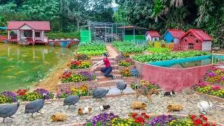 Building Steps Leading Up To the Animal Enclosure - Flower And Vegetable Beds Surrounding
