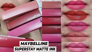 MATTE INK SUPERSTAY 6 shade&rsquo;s swatches/ MAYBELLINE LIPSTICK