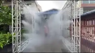Lắp đặt thực tế phun sương cao áp. Không làm ướt người chỉ làm mát . LH 08.6783.6789