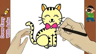 Easy Cat Drawing for Kids 🐱 | Step by Step Drawing | Draw Easy with Anku | Cute Cat Drawing for Kids