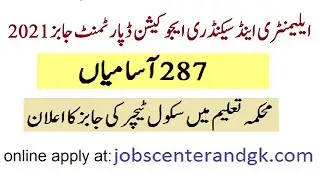 NTS elementary and secondary education department jobs 2021 in AJK | NTS school Teacher Jobs 2021