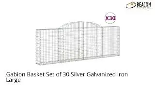 Gabion Basket Set of 30 Silver Galvanized iron Large