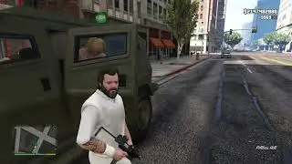 GTA V: Michael's Family Fleeca Bank Heist 5 Star Rampage + Escape
