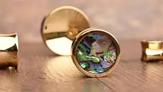 Abalone Inlay Heavy Brass Plug / Gauge