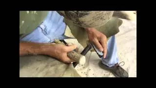 indirect percussion knapping thin slab 2nd of 2 videos