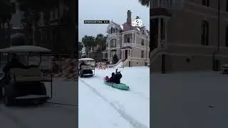 Locals enjoy a rare Charleston snow day