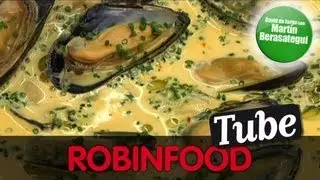 ROBINFOOD / Guisantes frescos con huevo escalfado + Crema de mejillones al azafrán