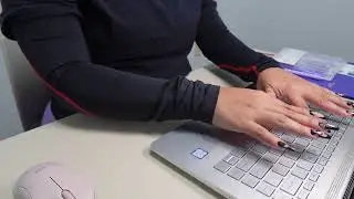 Short clip of Typing with long nails on laptop | ASMR | Ep.4.5