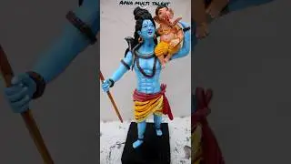 Mahadev murti making with Ganesha || Mahadev with Ganesh idol making #Shorts