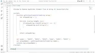 How to Remove Duplicate Elements from an Array in Javascript | Learn with Sazzad