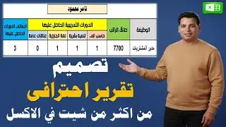 انشاء تقرير احترافى شامل يجمع أكثر من شيت (صفحة عمل) في الإكسل