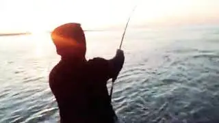 Spinning em vila real de Santo Antônio. Combate de corvina de 43kg