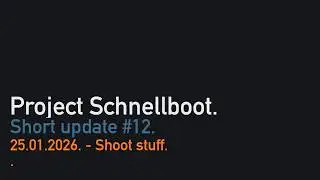 Short update 12: 28.01.2026. Setting up to shoot stuff (part one).