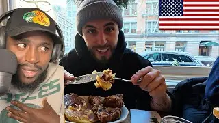 British Guy's First Time Trying an American Breakfast! - ROOT BEER FOR BREAKFAST IS CRAZY!