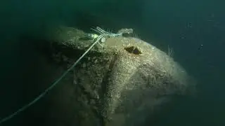 Sunken scallop dredger. The Wreck of the Guyona
