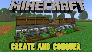 Create and Conquer | Minecraft #7 - I Built an Auto crop farm and a Windmill with Create!