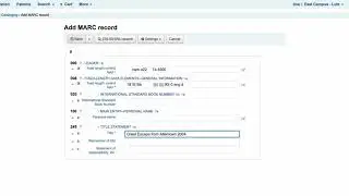 Fast Add Cataloging in Koha