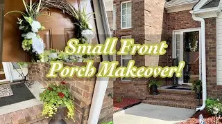 NEW* FRONT PORCH MAKEOVER / USING WHAT YOU HAVE! /SMALL FRONT PORCH DECORATING IDEAS!  #planterdiy