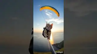 The cutest adventure ever! #CatParachute #cat #CuteAnimals #ViralVideo #TrendingNow  #adventurecats