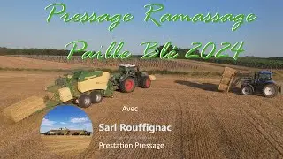 Pressage et ramassage paille blé 2024