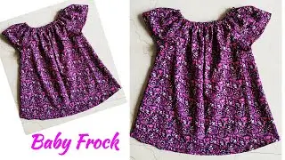 Designer Frill Neck Baby Frock Cutting and Stitching