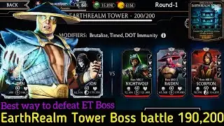 Earthrealm Tower Boss Battle 190,200 & Hard Battle 175,180,184 Fight + Reward | MK Mobile