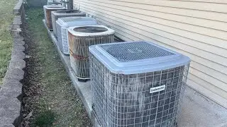 Several various Comfortmaker, Lennox, Bryant, and Amana central air conditioners! (Some running)
