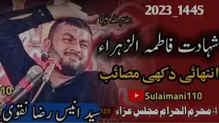 Molana Anees Raza Naqvi | Shahadat Bibi Fatima Zahara S.A | Pakki Shah Mardan Mianwali |PakkiMajalis