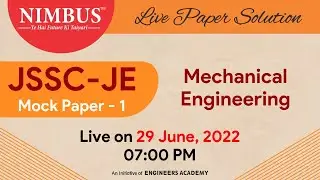 JSSC-JE | Mock Paper-1 | Mechanical Engineering | Live Session | Free Online Classes | NIMBUS