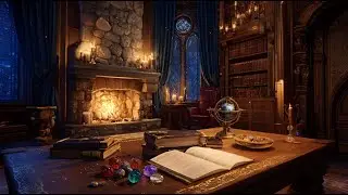 Cozy Magical Library Ambience ✨ Relaxing Study Music for Focus & Sleep