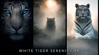 WHITE TIGER SERENITY – Majestic Wild Tiger Cinematic Background 4K  / Atmospheric Screensaver