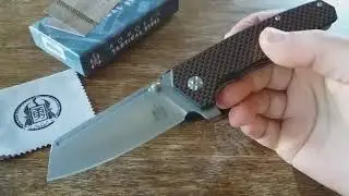 Komoran 021 Cleaver Pocket Knife REVIEW Red Twill Carbon Fiber & Ball Bearing Pivot