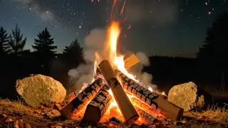 Smoldering Campfire Background