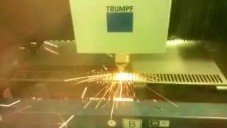 Laser cutting Zintec coated mild steel with a Trumpf 3030 fibre laser