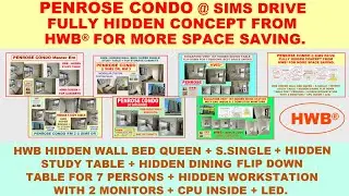 PENROSE CONDO - FULLY HIDDEN CONCEPT FROM HWB&reg; FOR MORE SPACE SAVING. BY HWB&reg; HIDDEN WALL BED&reg;