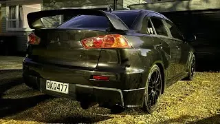 Evo X (cat less) Cold start with HKS HI-power dual exhaust