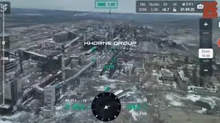 Panaromic view of Adviivka with ongoing UKraine flight