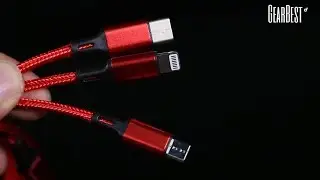 3 in 1 Nylon Braided USB Charge Cable Micro USB + 8 Pin + Type C - GearBest.com