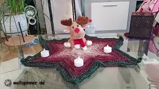 H&auml;kelanleitung - Festlicher Weihnachtsstern 6 Zacken, Tischdecke selbst h&auml;keln aus Bobbel, Wolle